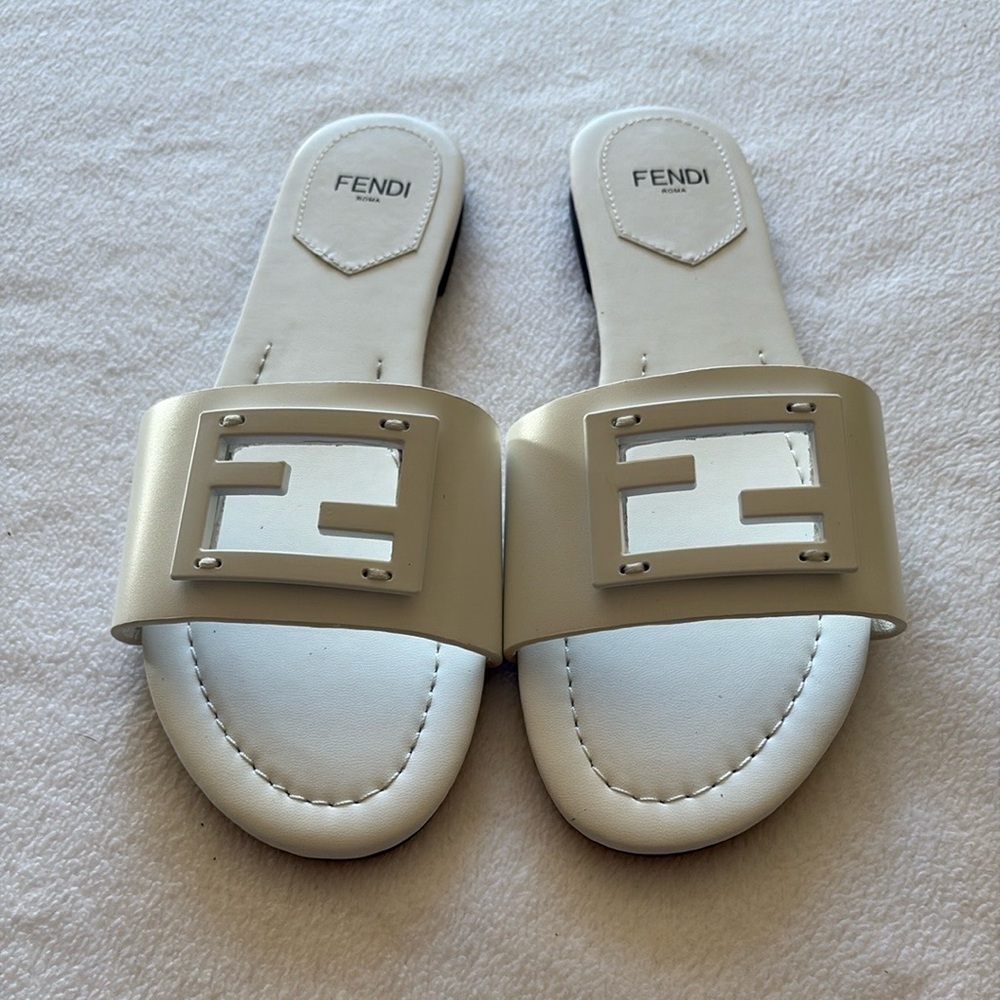 Women's White Slide Sandals